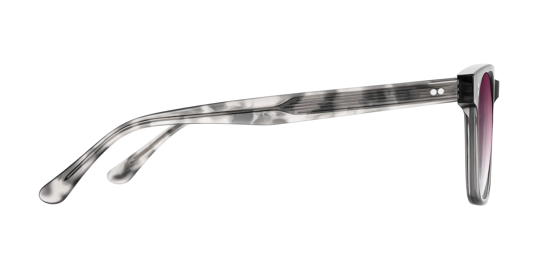 Side of Rhanna in Gray/Tortoise with Wine Gradient Lenses