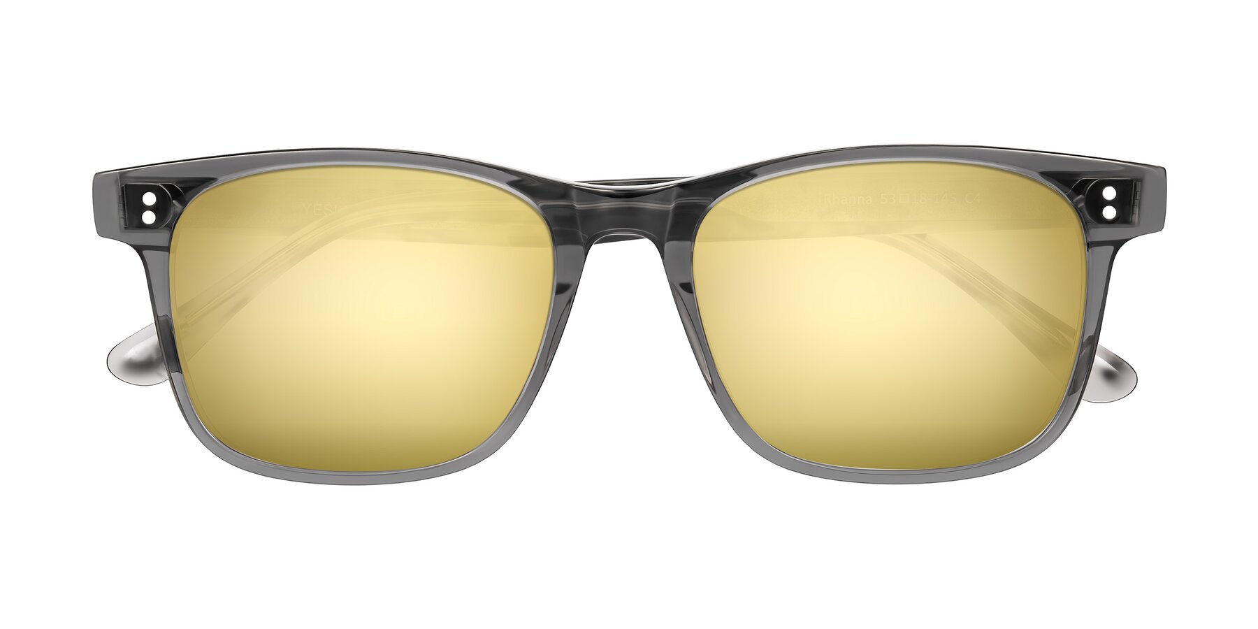 Folded Front of Rhanna in Gray/Tortoise with Gold Mirrored Lenses