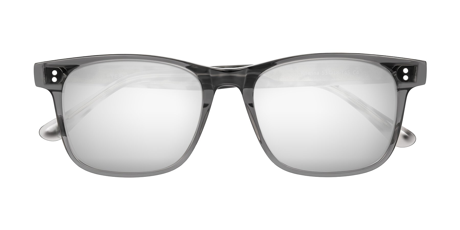 Folded Front of Rhanna in Gray/Tortoise with Silver Mirrored Lenses