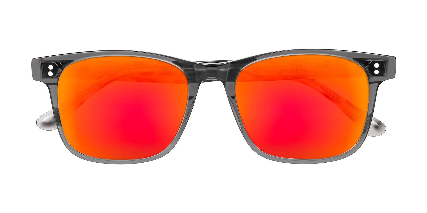 Folded Front of Rhanna in Gray/Tortoise with Red Gold Mirrored Lenses