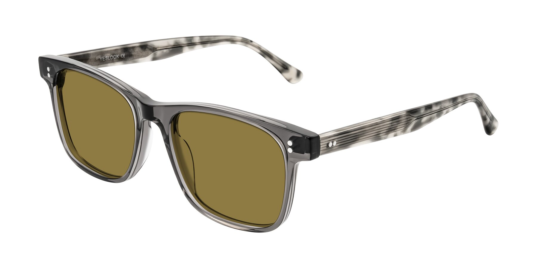 Angle of Rhanna in Gray/Tortoise with Brown Polarized Lenses