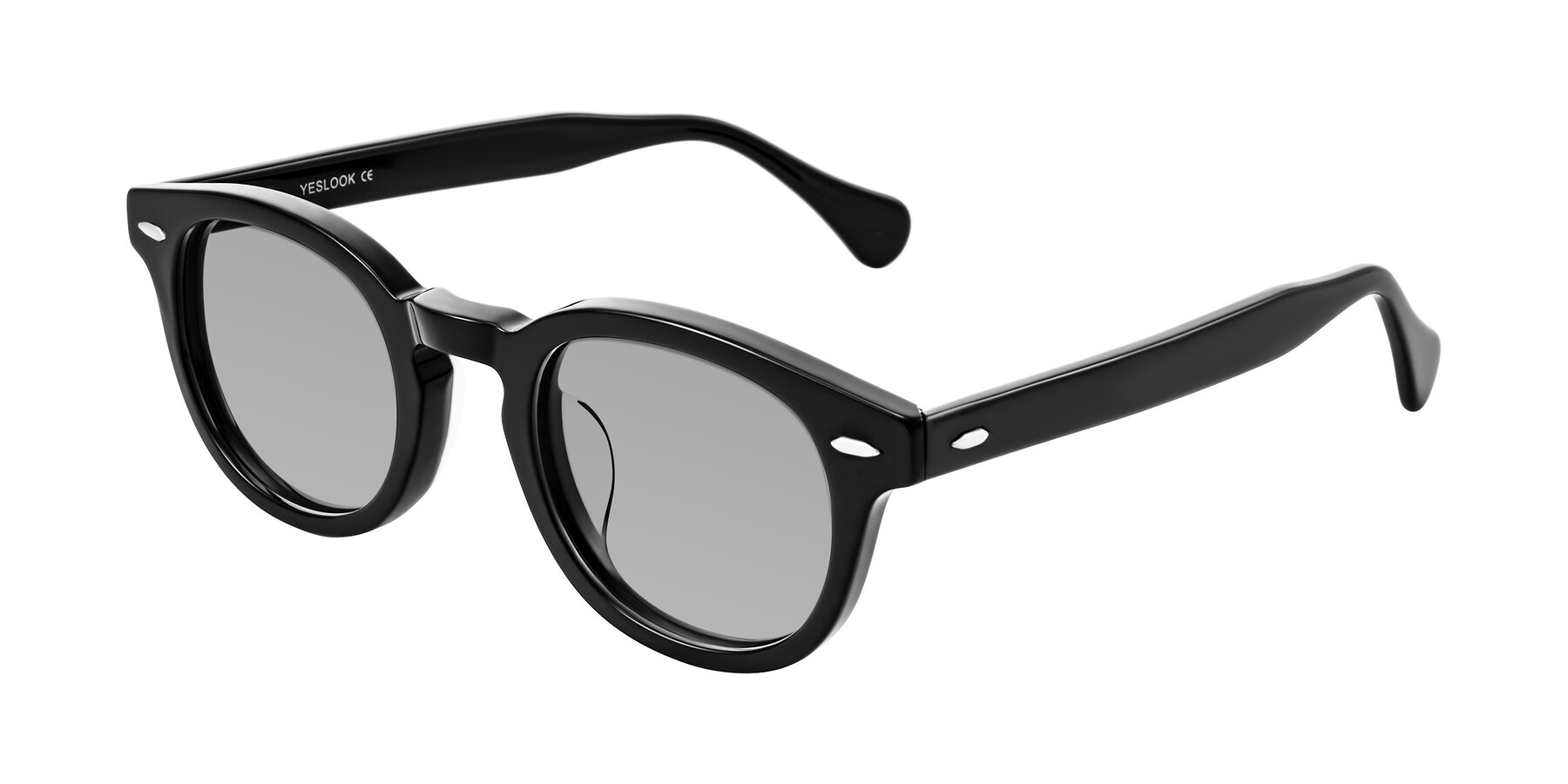 Angle of Estean in Black with Light Gray Tinted Lenses