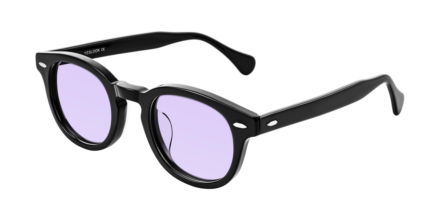Angle of Estean in Black with Light Purple Tinted Lenses