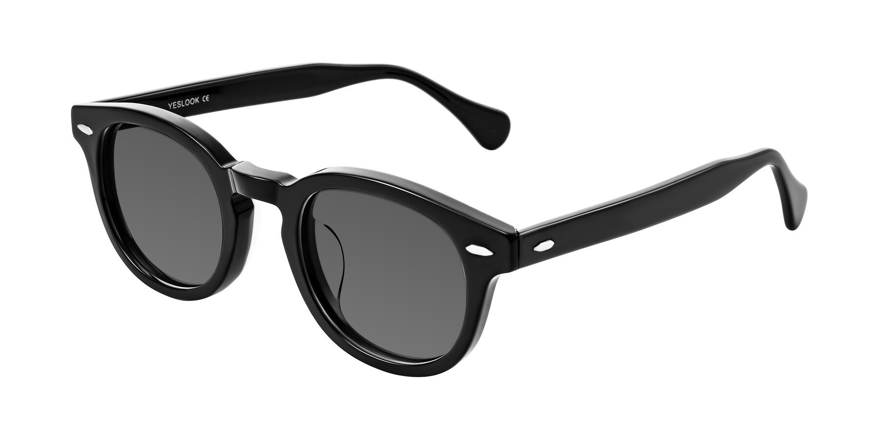 Angle of Estean in Black with Medium Gray Tinted Lenses