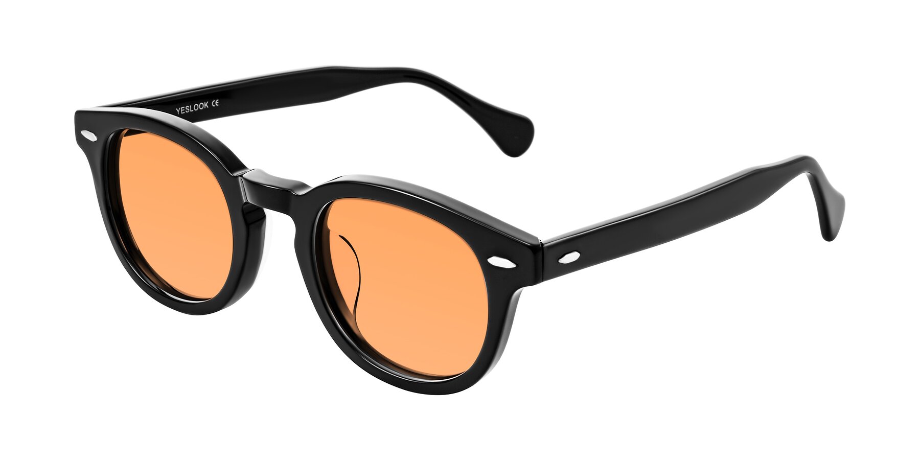 Angle of Estean in Black with Medium Orange Tinted Lenses