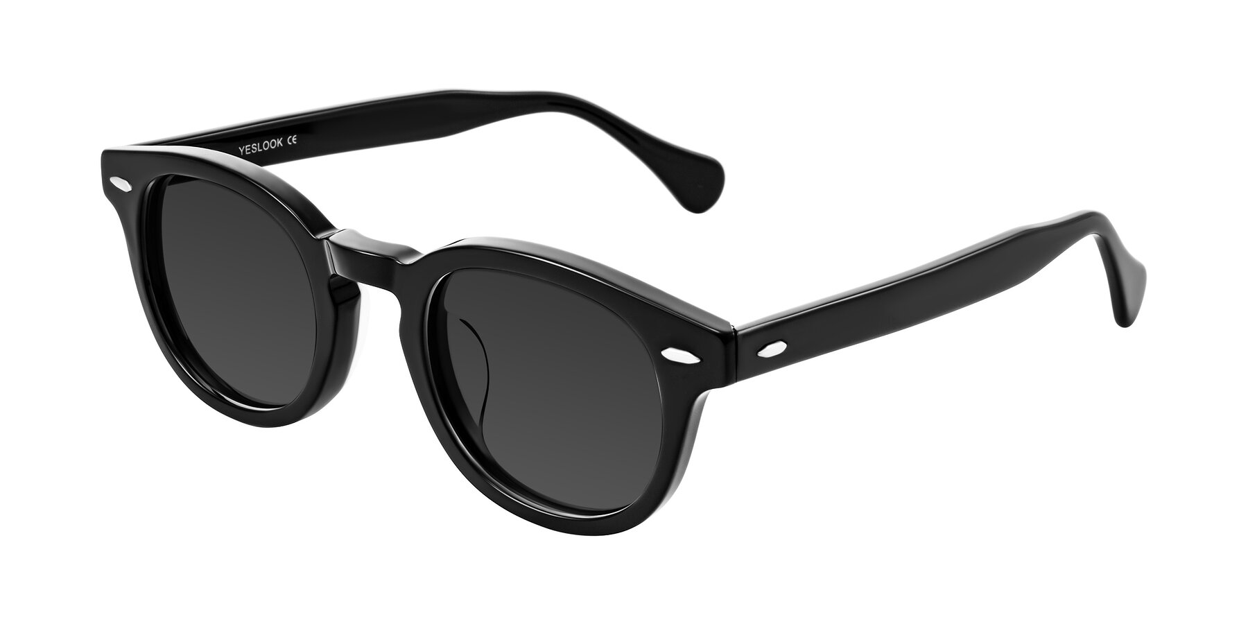 Angle of Estean in Black with Gray Tinted Lenses