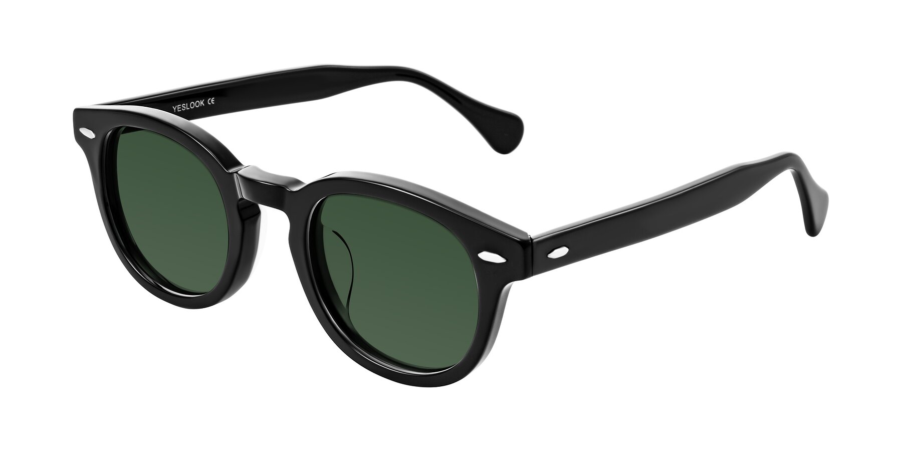 Angle of Estean in Black with Green Tinted Lenses