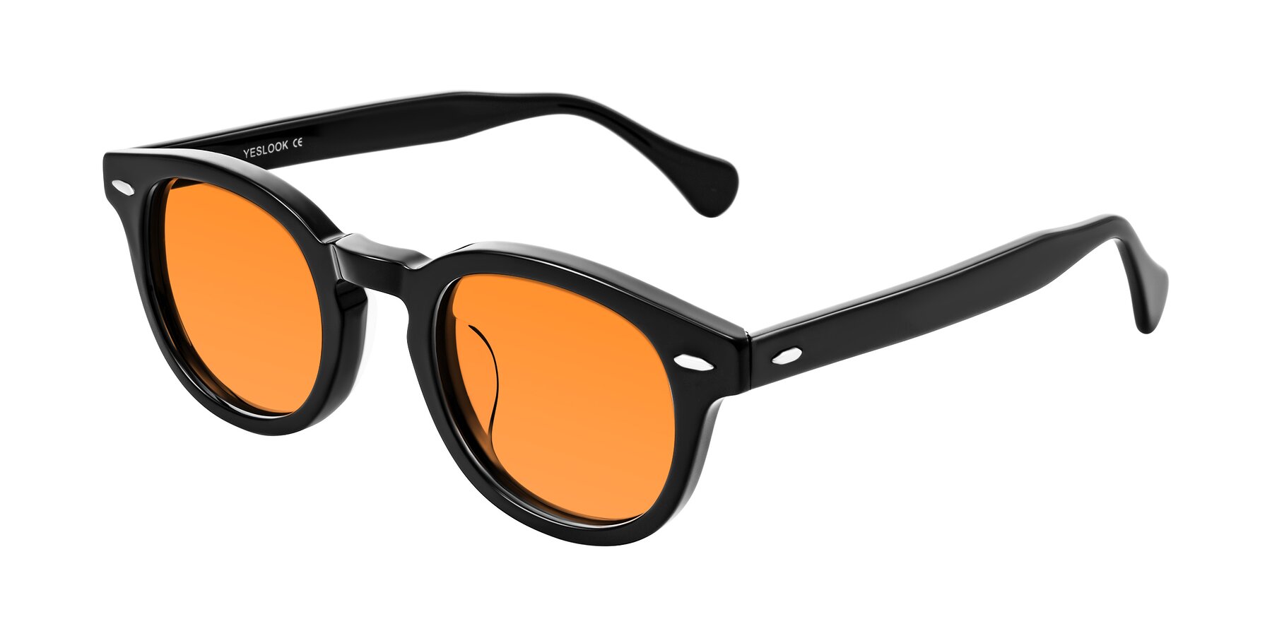 Angle of Estean in Black with Orange Tinted Lenses