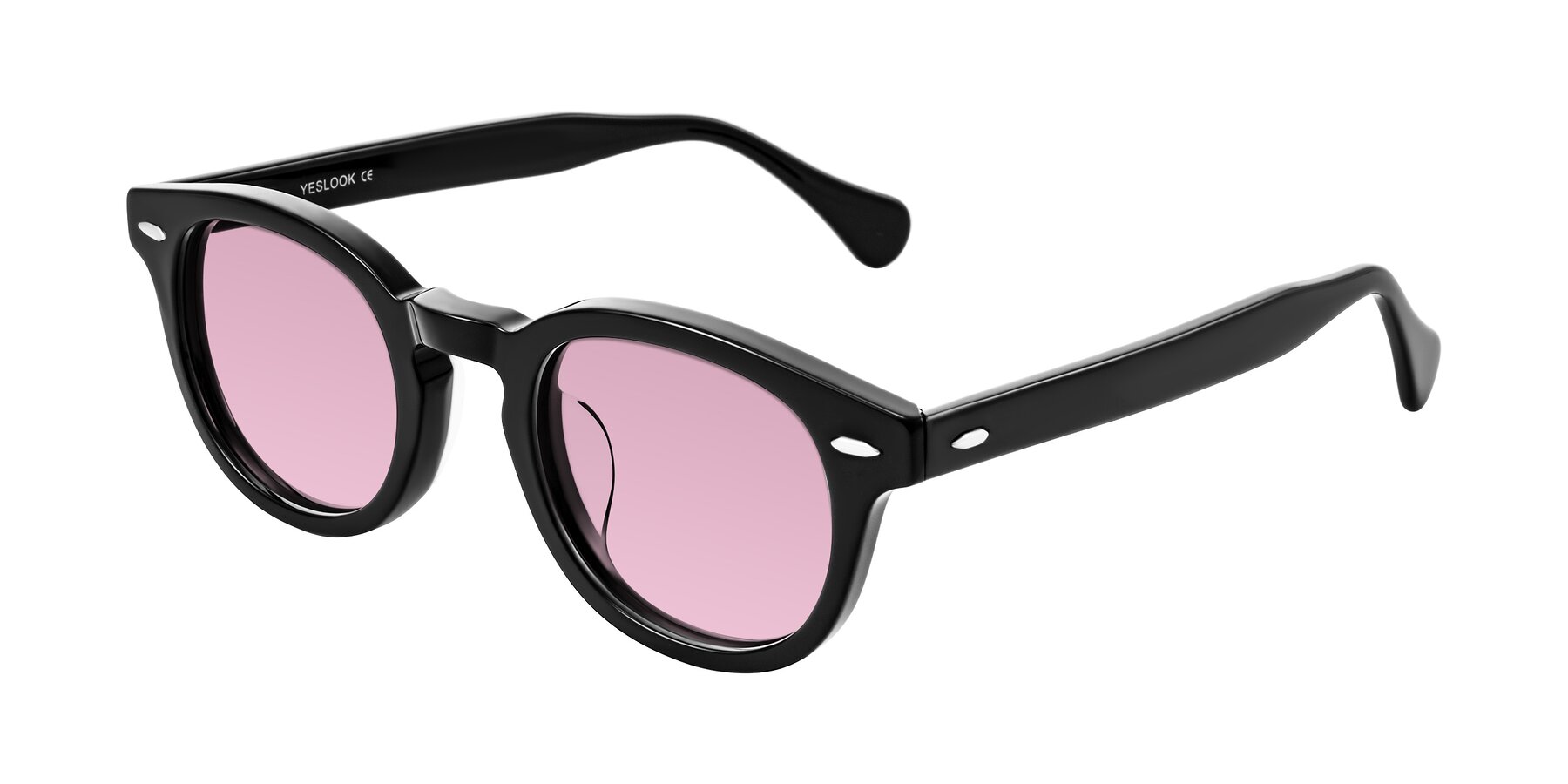 Angle of Estean in Black with Light Wine Tinted Lenses
