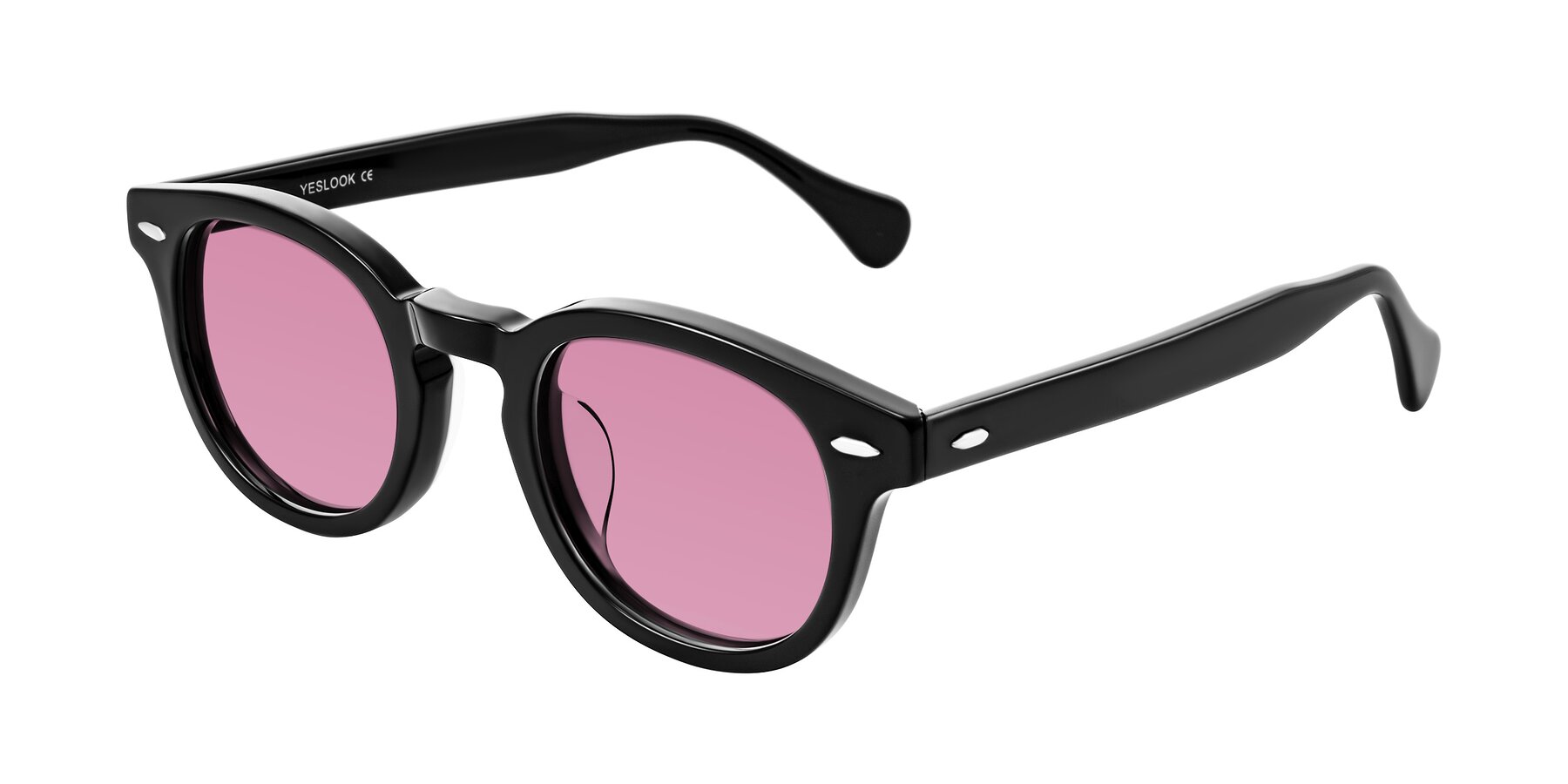 Angle of Estean in Black with Medium Wine Tinted Lenses