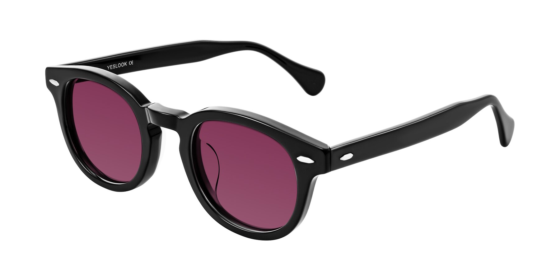 Angle of Estean in Black with Wine Tinted Lenses