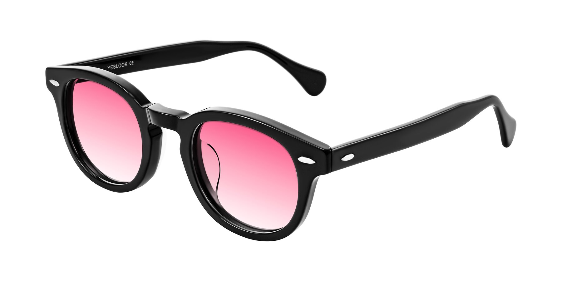 Angle of Estean in Black with Pink Gradient Lenses