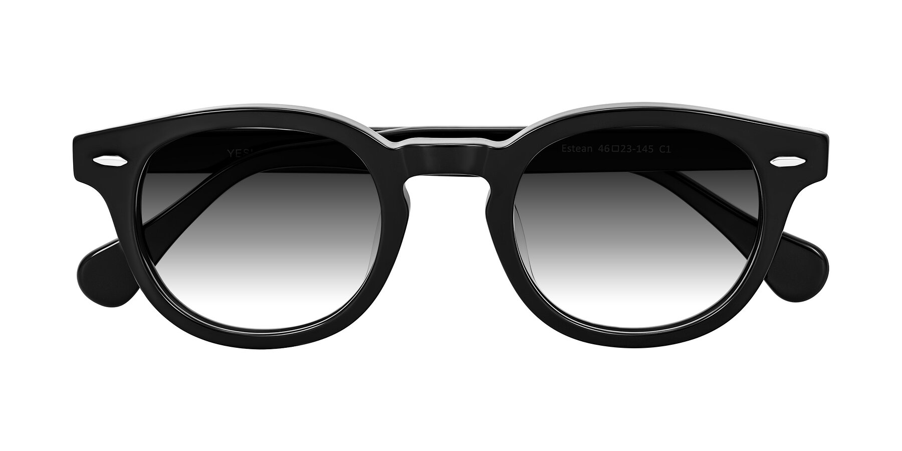 Folded Front of Estean in Black with Gray Gradient Lenses