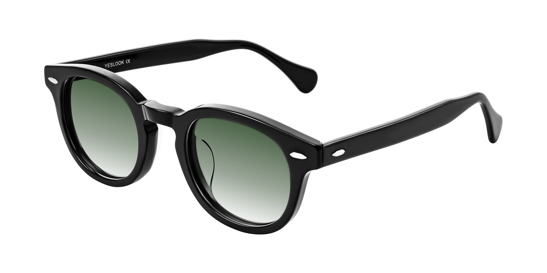 Angle of Estean in Black with Green Gradient Lenses