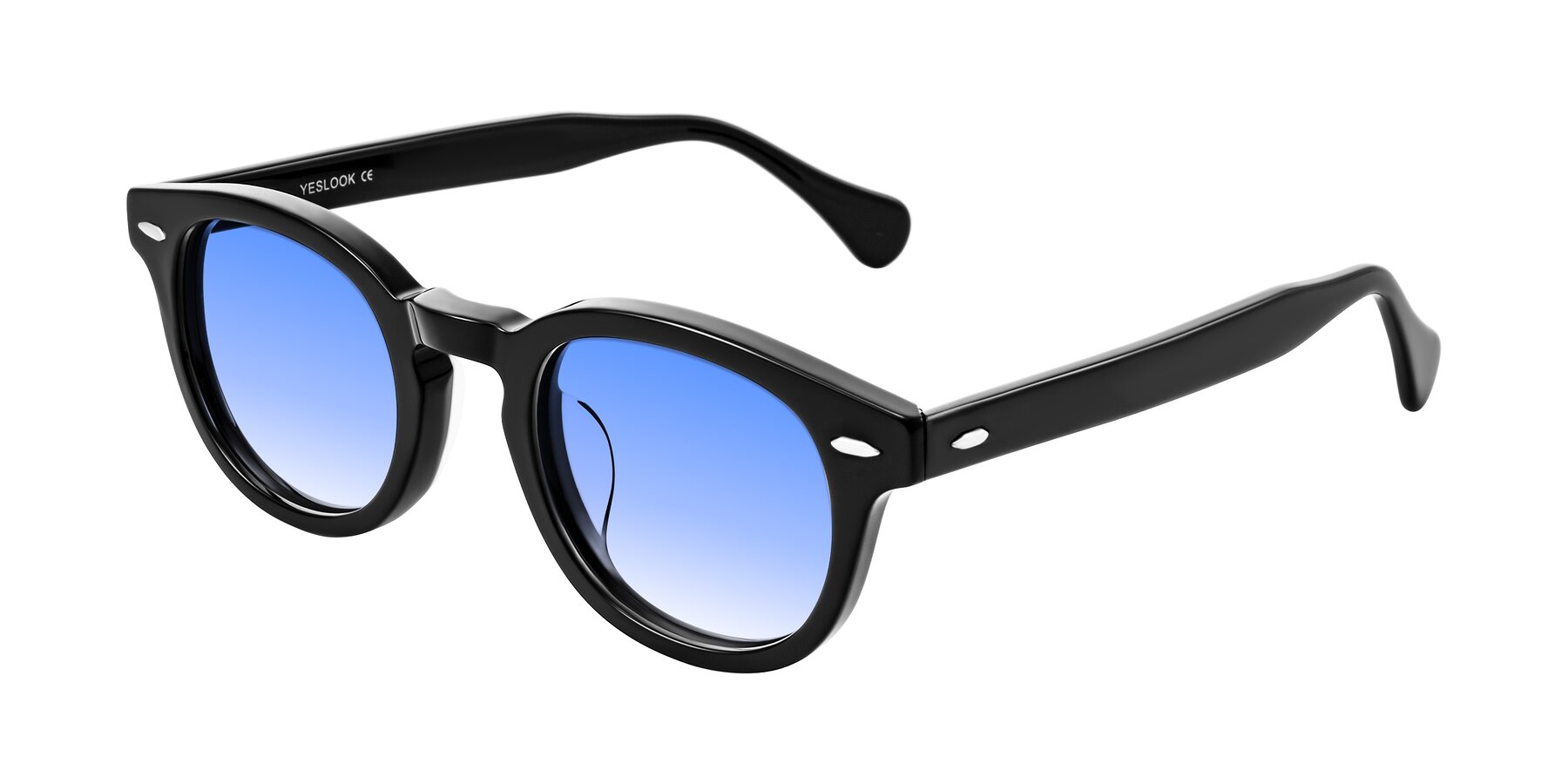 Angle of Estean in Black with Blue Gradient Lenses