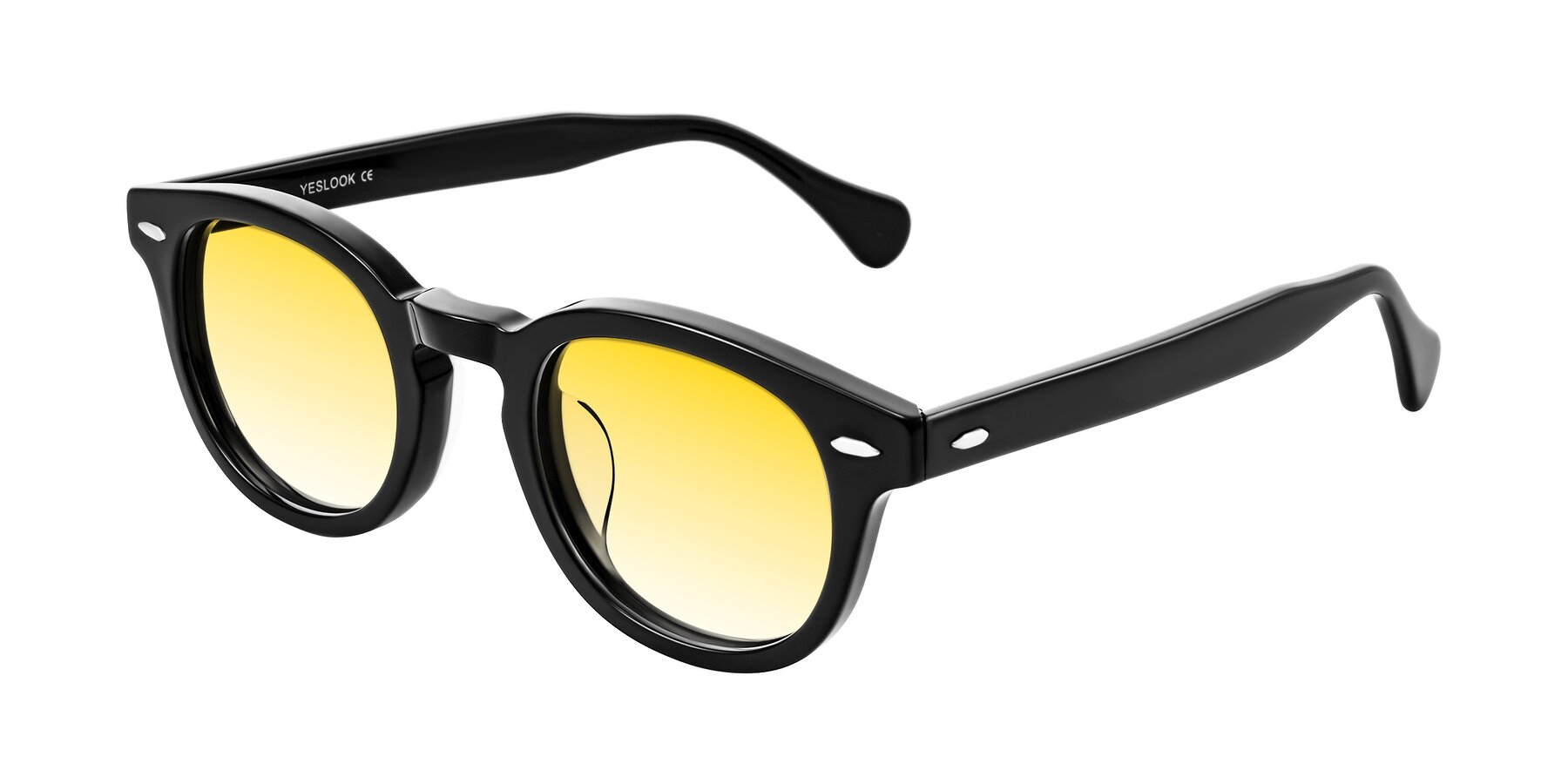 Angle of Estean in Black with Yellow Gradient Lenses
