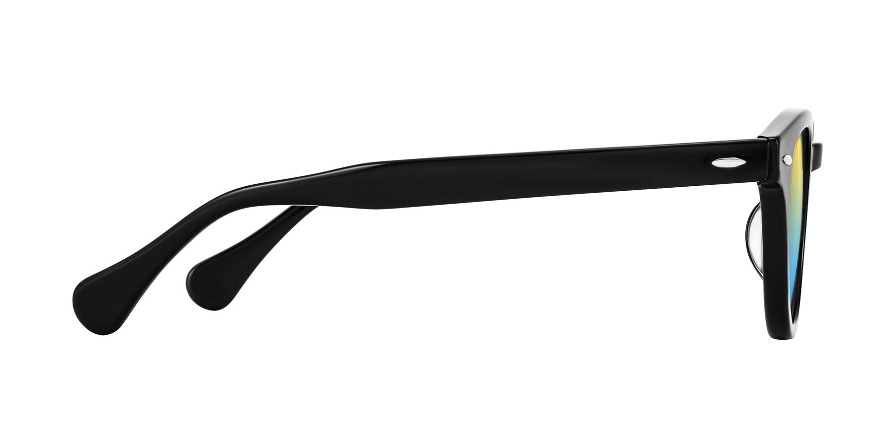 Side of Estean in Black with Yellow / Blue Gradient Lenses