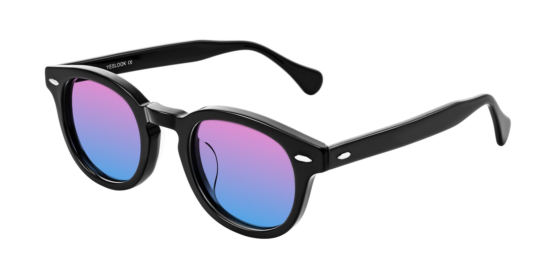 Angle of Estean in Black with Pink / Blue Gradient Lenses