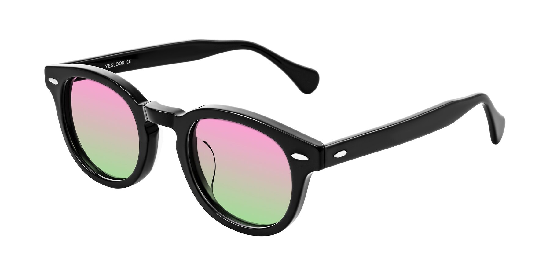 Angle of Estean in Black with Pink / Green Gradient Lenses