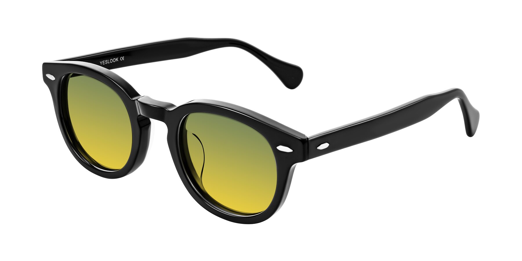 Angle of Estean in Black with Green / Yellow Gradient Lenses