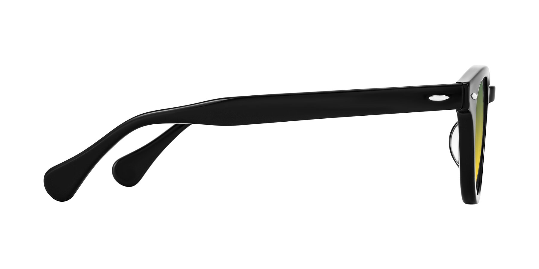 Side of Estean in Black with Green / Yellow Gradient Lenses