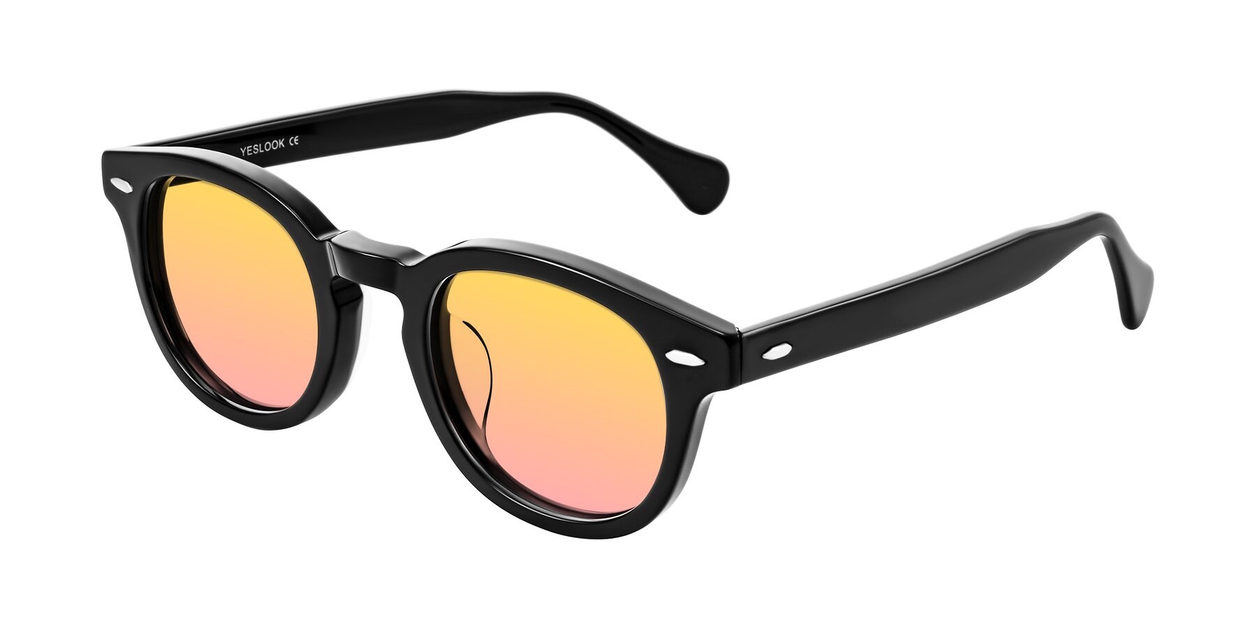 Angle of Estean in Black with Yellow / Pink Gradient Lenses