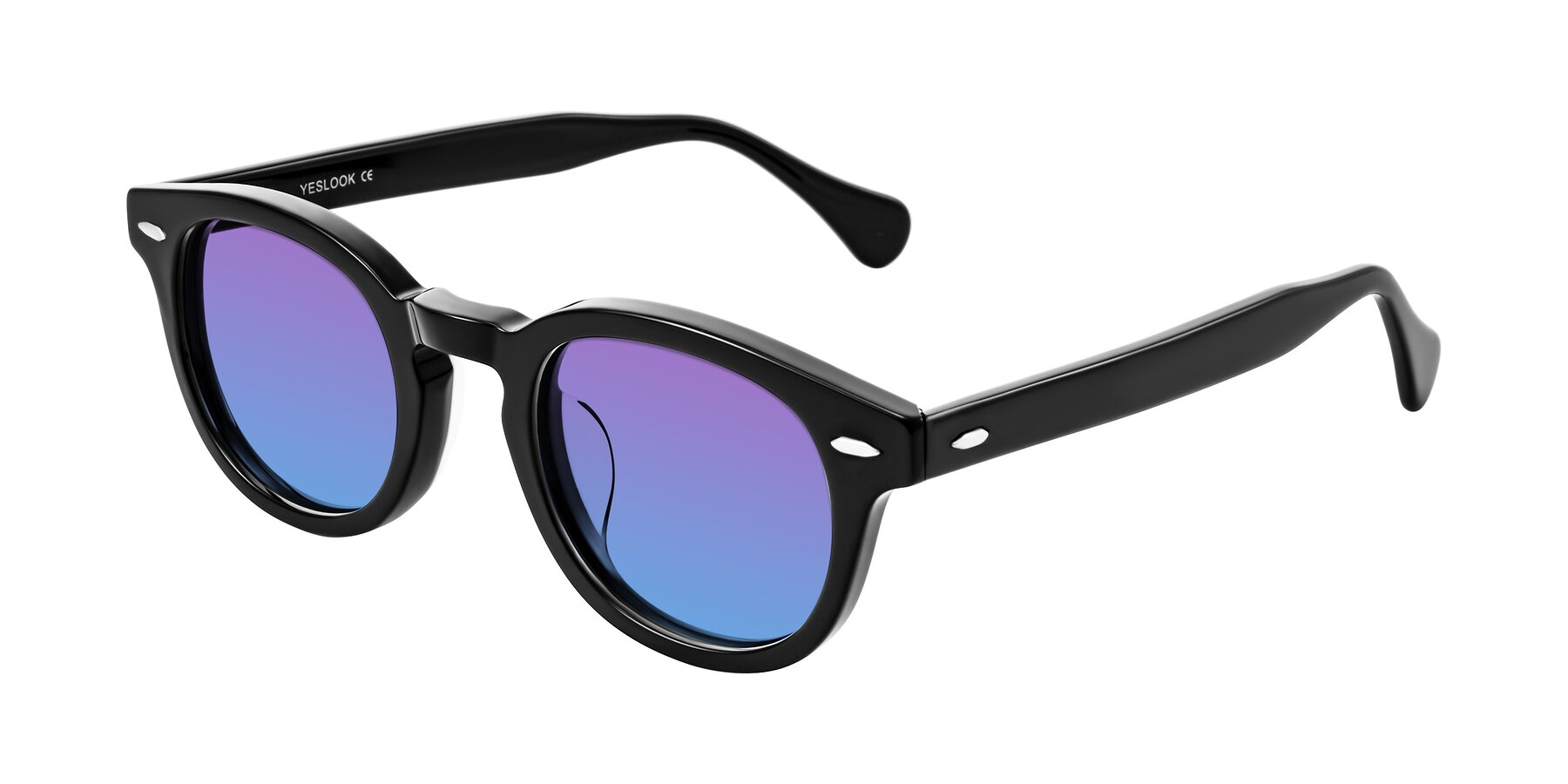 Angle of Estean in Black with Purple / Blue Gradient Lenses