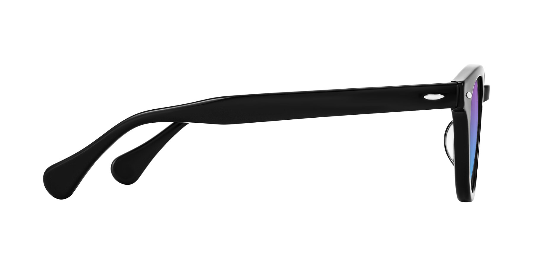 Side of Estean in Black with Purple / Blue Gradient Lenses