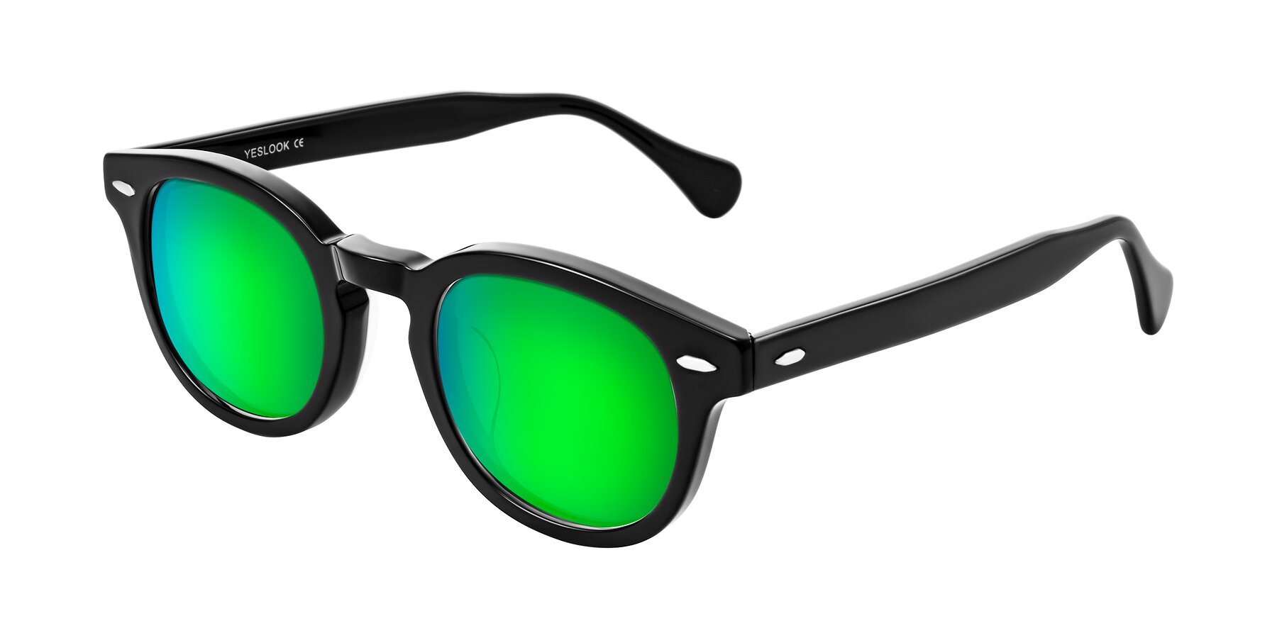 Angle of Estean in Black with Green Mirrored Lenses