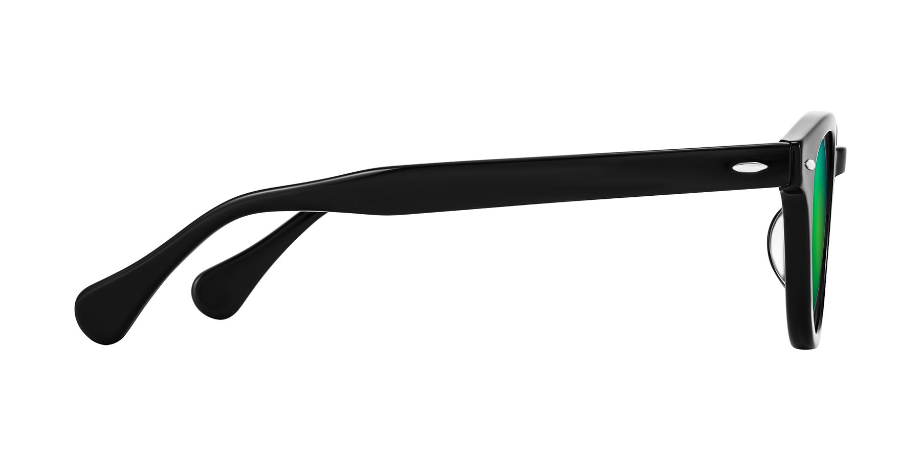 Side of Estean in Black with Green Mirrored Lenses