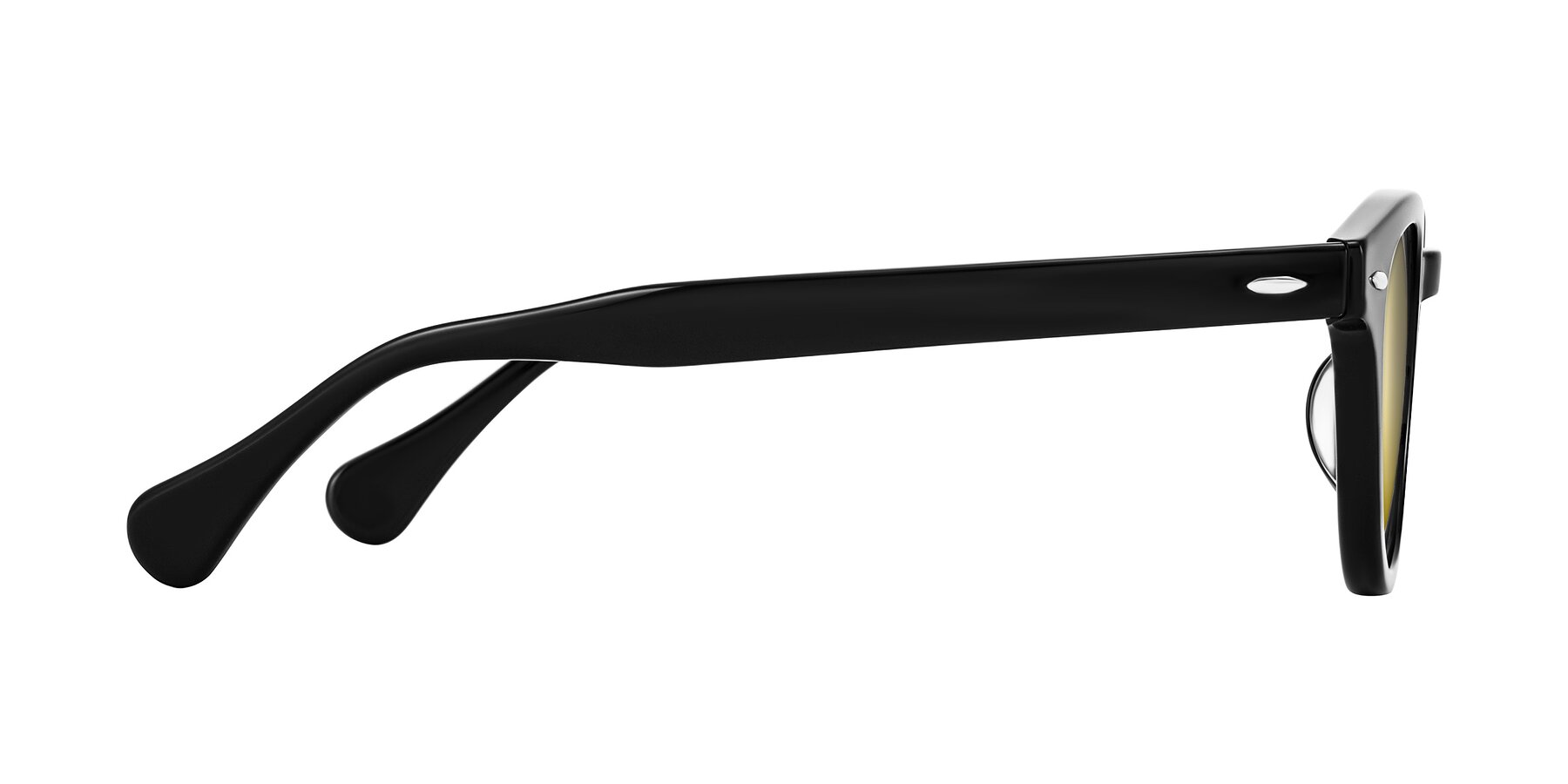 Side of Estean in Black with Gold Mirrored Lenses
