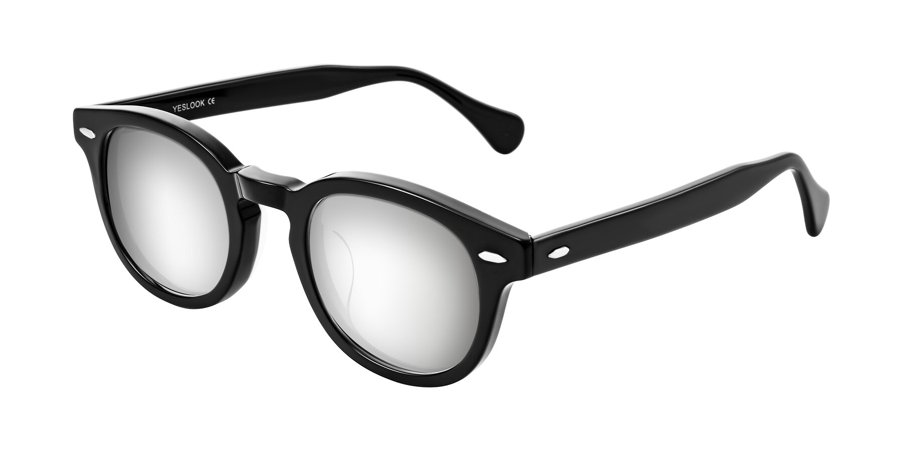 Angle of Estean in Black with Silver Mirrored Lenses