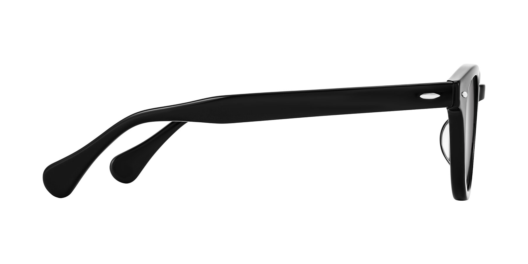 Side of Estean in Black with Silver Mirrored Lenses