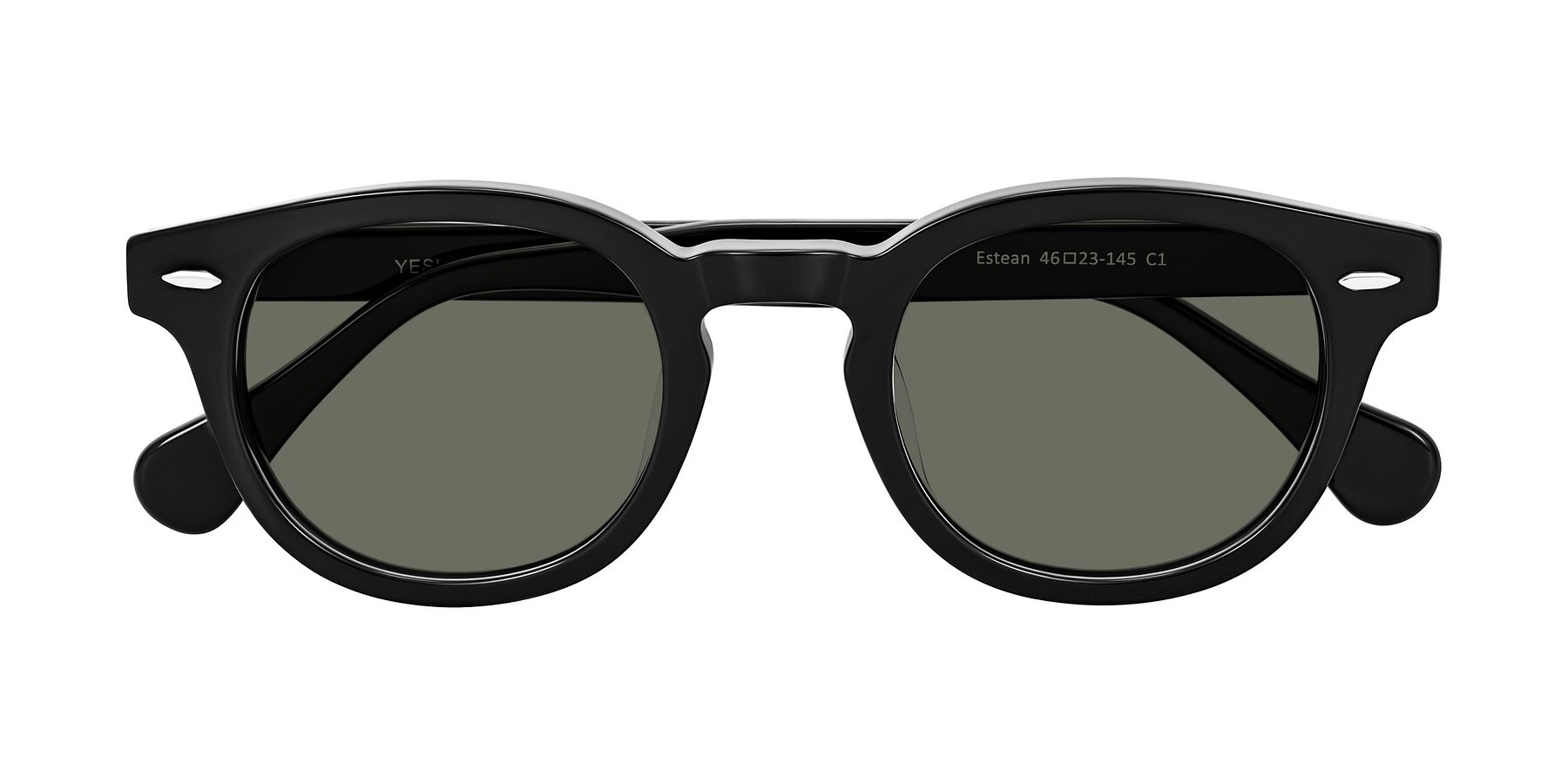 Folded Front of Estean in Black with Gray Polarized Lenses