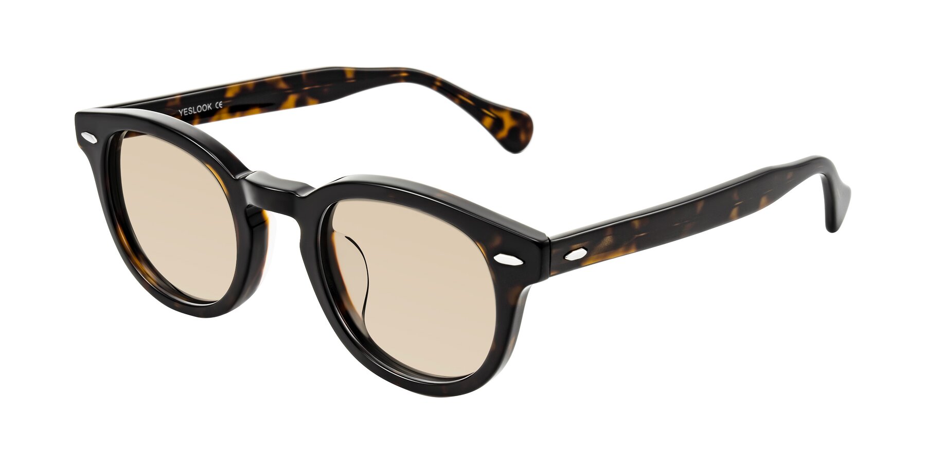 Angle of Estean in Dark Tortoise with Light Brown Tinted Lenses