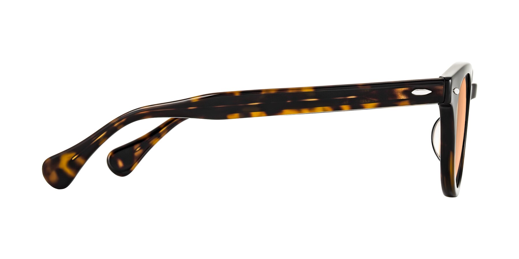 Side of Estean in Dark Tortoise with Light Orange Tinted Lenses