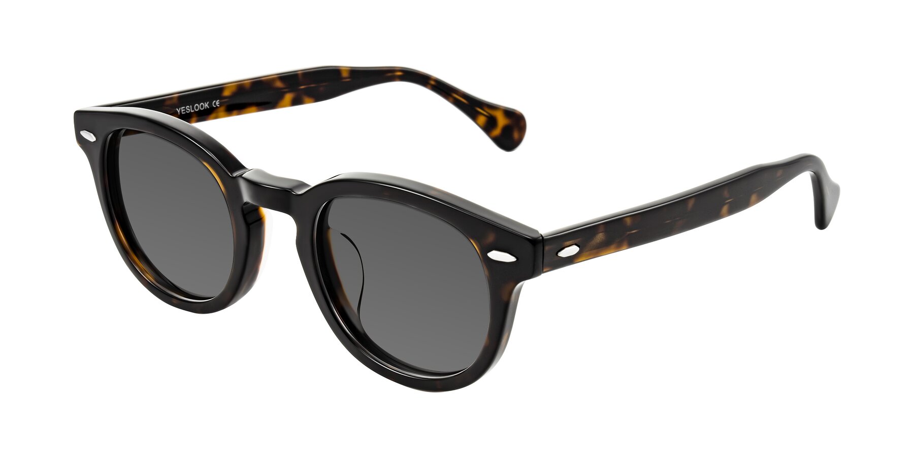 Angle of Estean in Dark Tortoise with Medium Gray Tinted Lenses