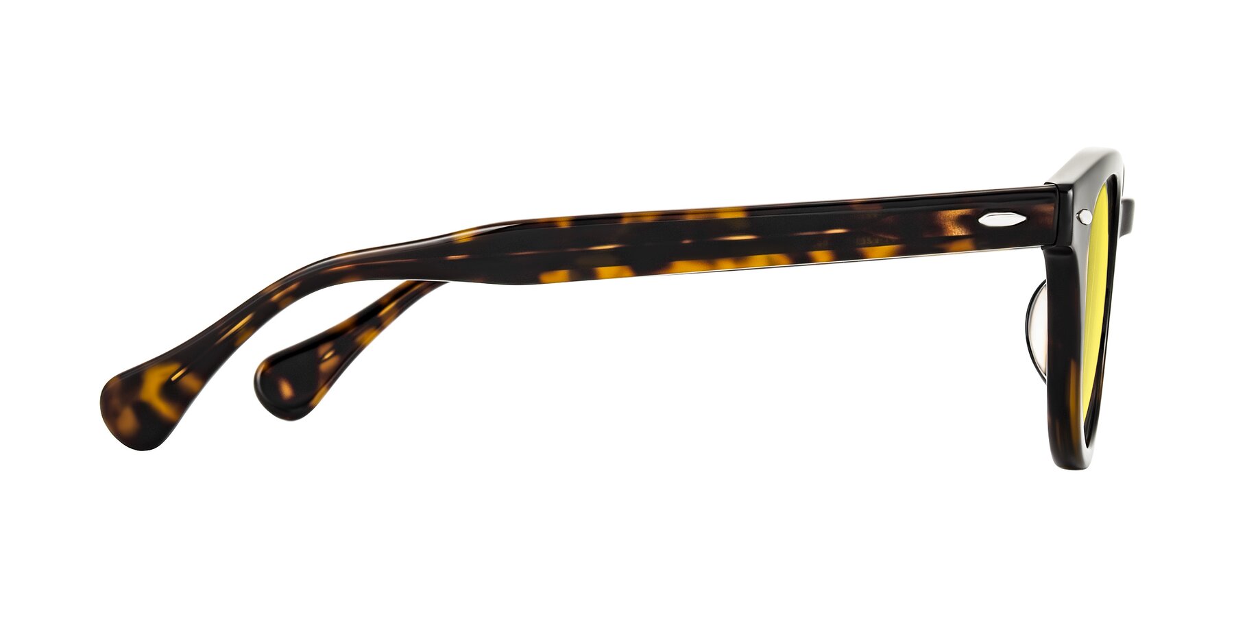 Side of Estean in Dark Tortoise with Medium Yellow Tinted Lenses