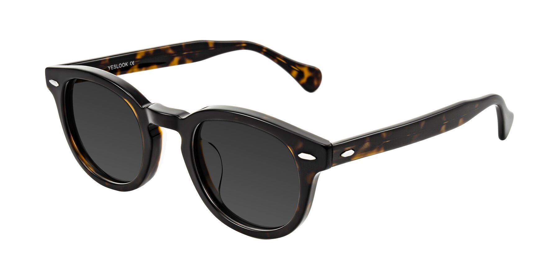 Angle of Estean in Dark Tortoise with Gray Tinted Lenses