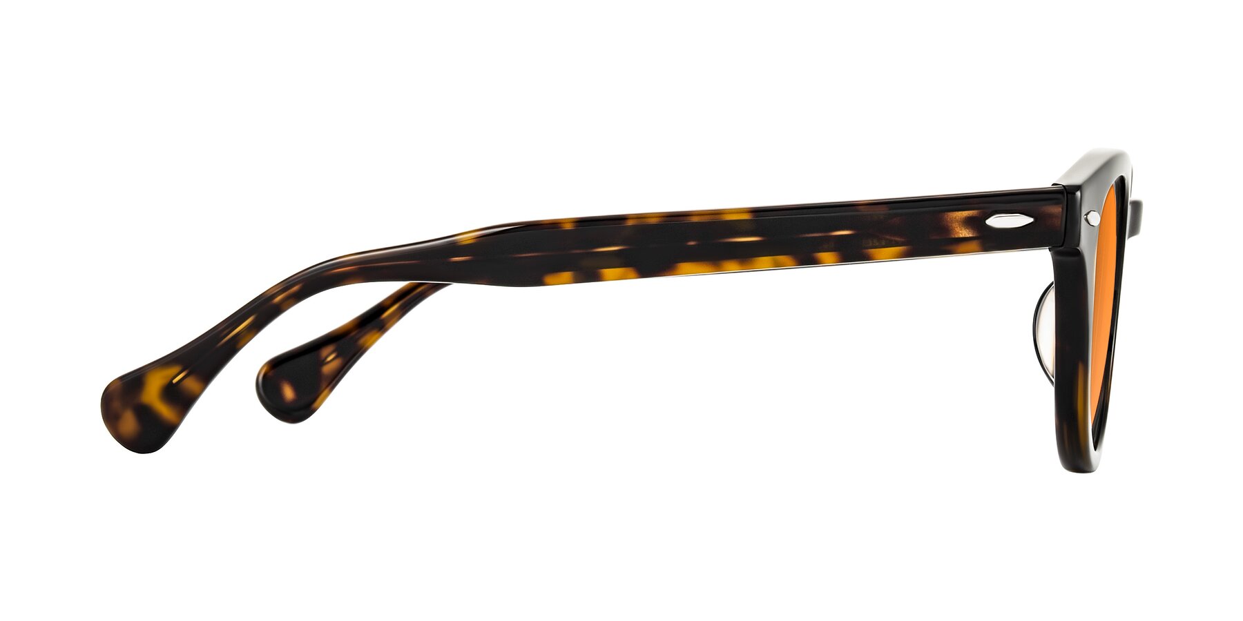 Side of Estean in Dark Tortoise with Orange Tinted Lenses