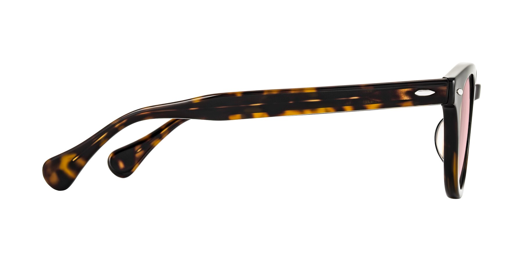 Side of Estean in Dark Tortoise with Light Garnet Tinted Lenses