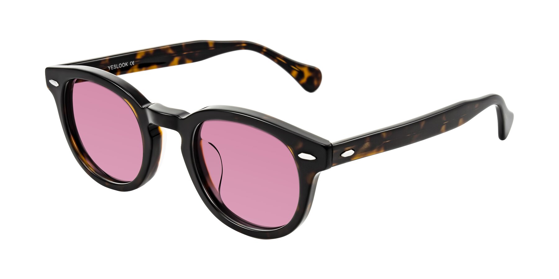 Angle of Estean in Dark Tortoise with Medium Wine Tinted Lenses