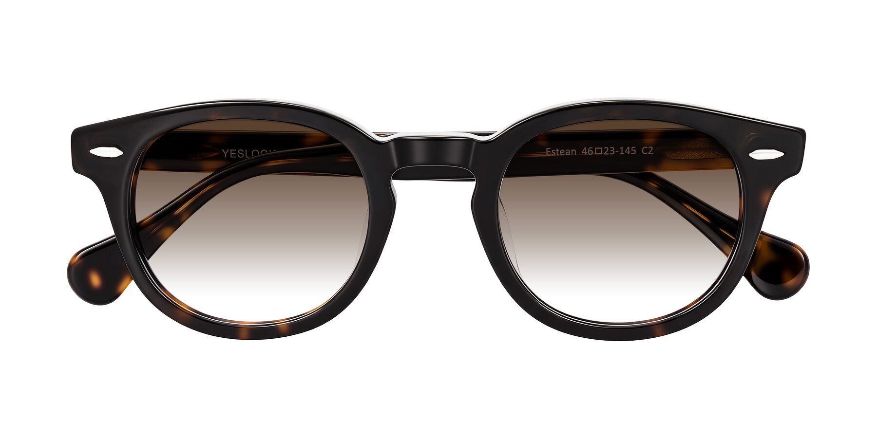 Folded Front of Estean in Dark Tortoise with Brown Gradient Lenses