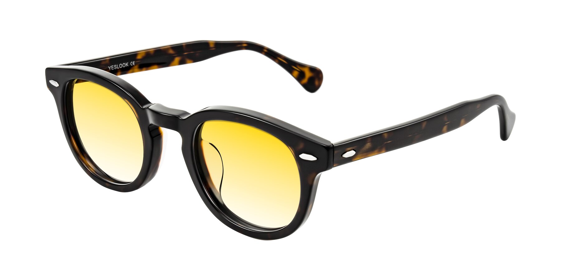 Angle of Estean in Dark Tortoise with Yellow Gradient Lenses