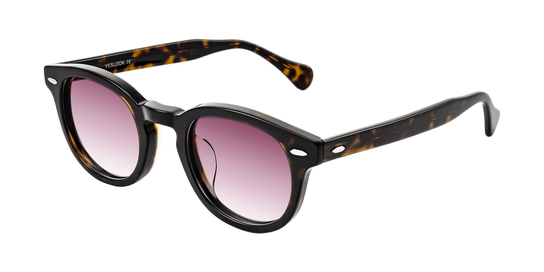 Angle of Estean in Dark Tortoise with Wine Gradient Lenses