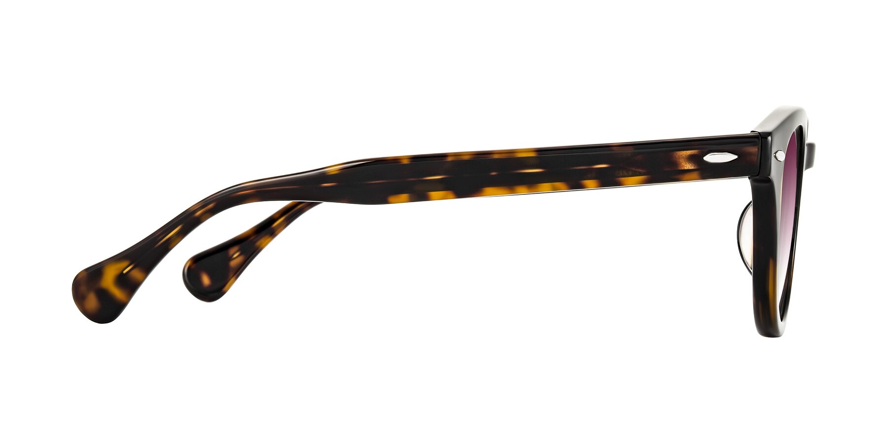 Side of Estean in Dark Tortoise with Wine Gradient Lenses