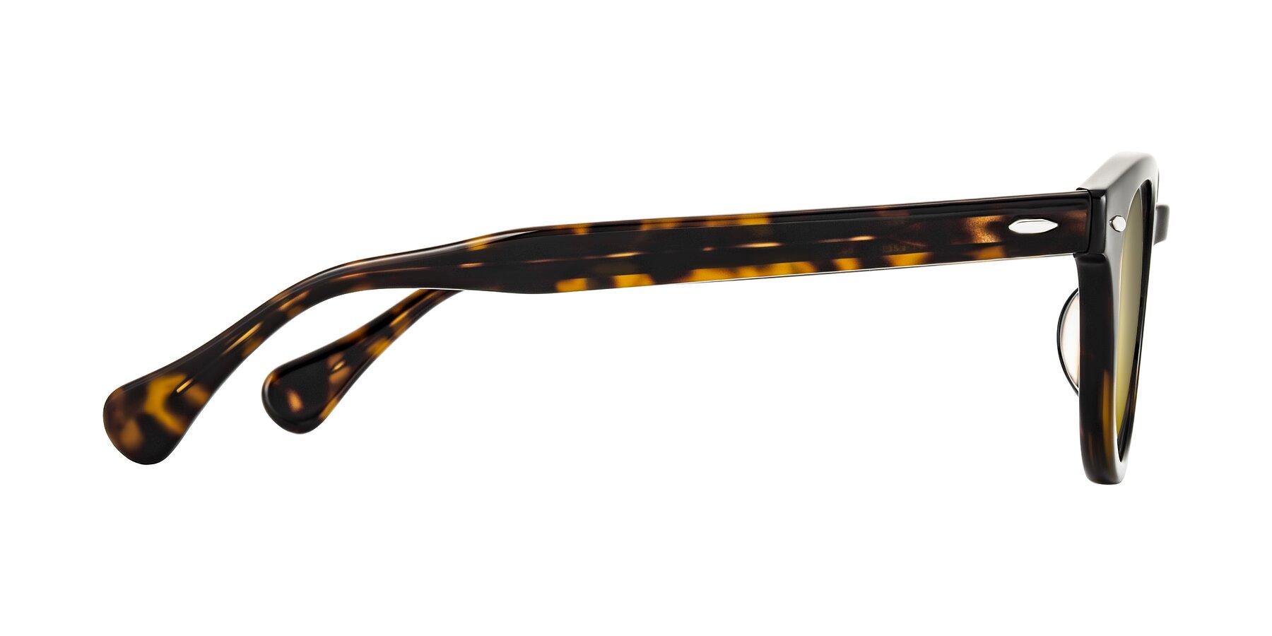 Side of Estean in Dark Tortoise with Gold Mirrored Lenses