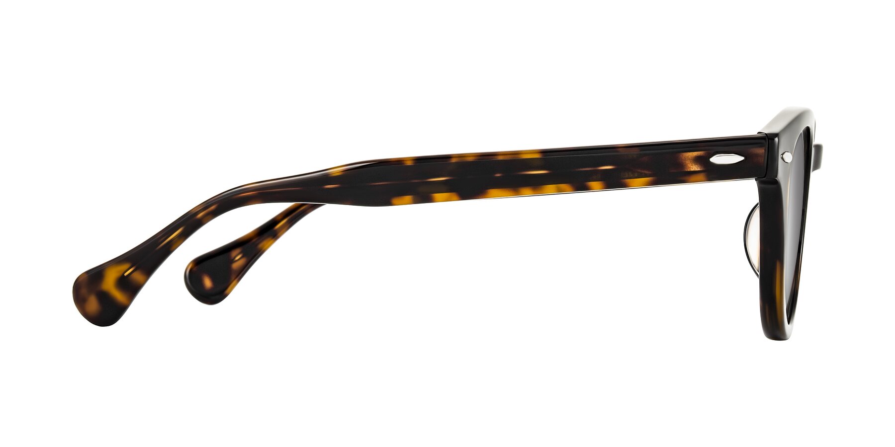 Side of Estean in Dark Tortoise with Silver Mirrored Lenses