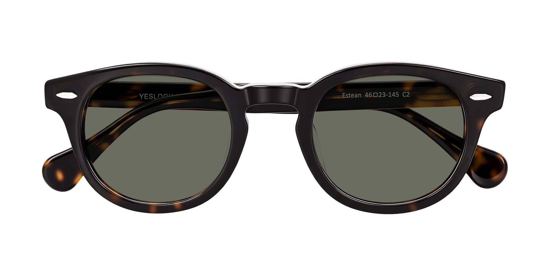 Folded Front of Estean in Dark Tortoise with Gray Polarized Lenses