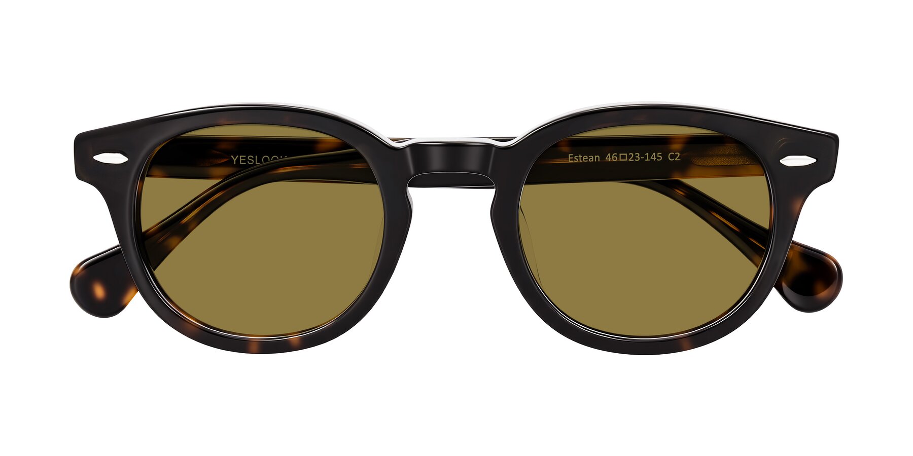 Folded Front of Estean in Dark Tortoise with Brown Polarized Lenses